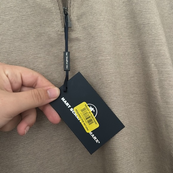 Hart Schaffner Marx Mens L/S 1/2-Zip Pullover Collared Shirt Sz M NWT Brown - Picture 3 of 11